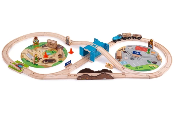 Houten treinset bouwen 50 dlg