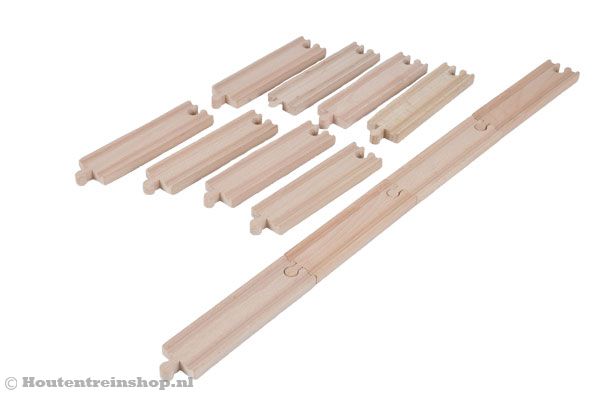 12 lange rechte baandelen.