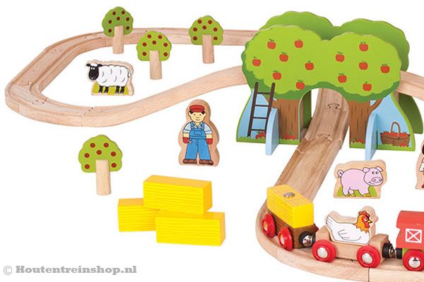 Compleet met bomen en hooibalen.