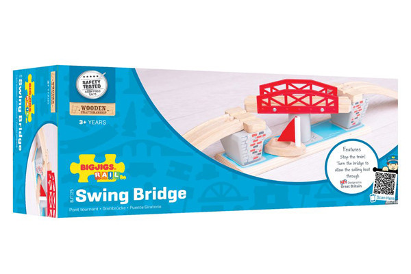 Draaibrug met bootje en 2 treinrails.