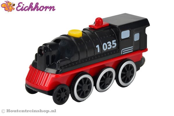 Automatische trein in de kleur zwart.