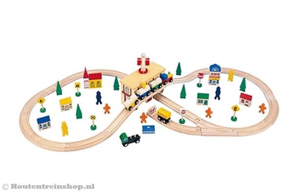 Houten treinset van Mentari.