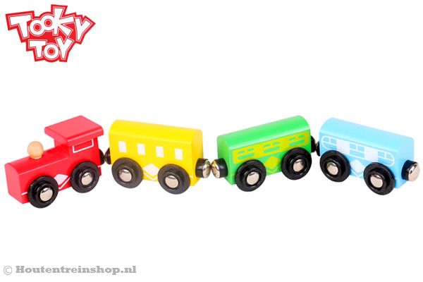 Houten trein van Tooky Toy.