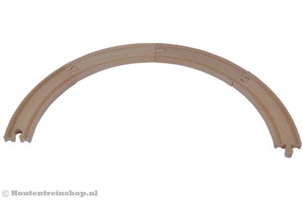 Breid je treinbaan uit met deze Woodtoys set.