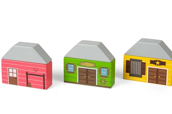 Met diverse gebouwen