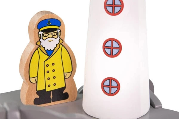 Vuurtoren met vuurtorenwachter