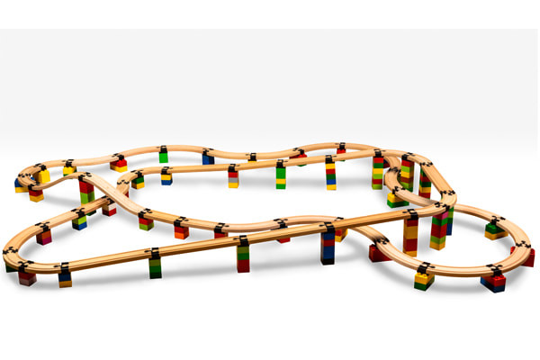 Combineer Duplo met houten treinrails