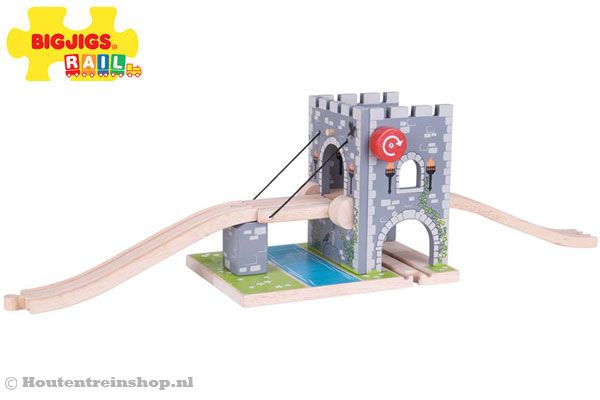 Bigjigs Middeleeuwse ophaalbrug | Houtentreinshop.nl Bigjigs Ophaalbrug met rails | Houtentreinshop.nl