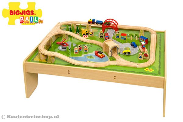 Bigjigs tafel met treinset.