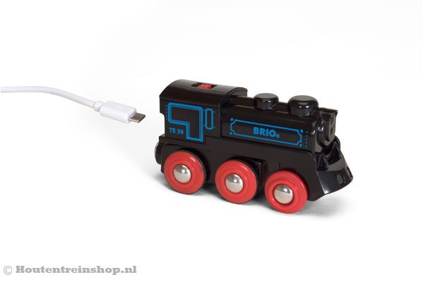 Oplaadbare locomotief met mini USB kabel.