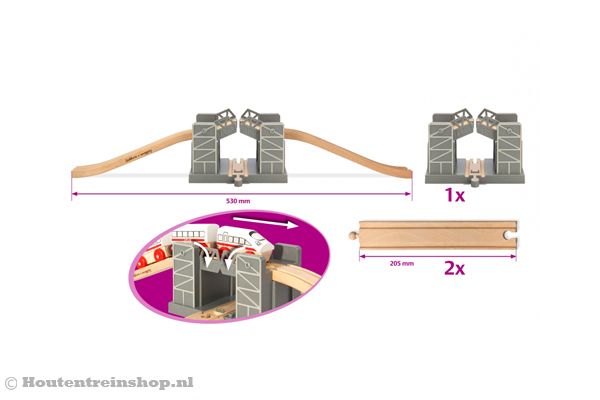 Brug inclusief twee rails.