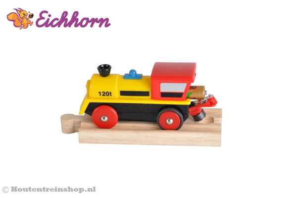 Batterij aangedreven gele trein van Eichhorn.