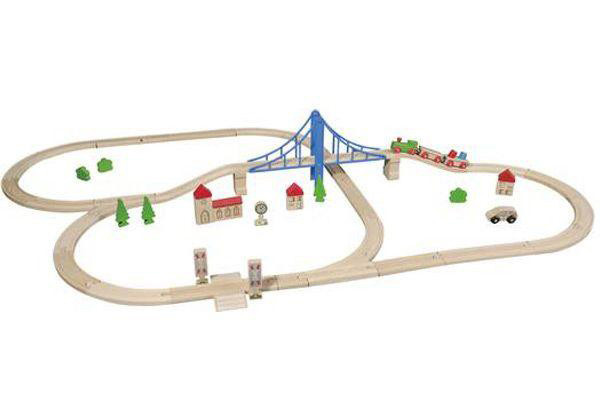 Treinset met blauwe brug van het merk Eichhorn.