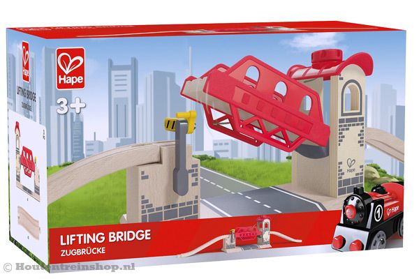 Maak jouw houten treinset nog completer met deze hefbrug.