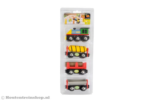 Complete set met 1 trein en 3 wagons.