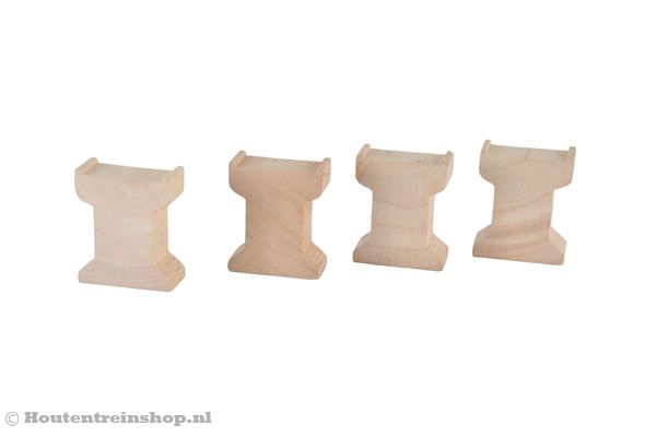 4 losse houten pilaren voor je houten trein.