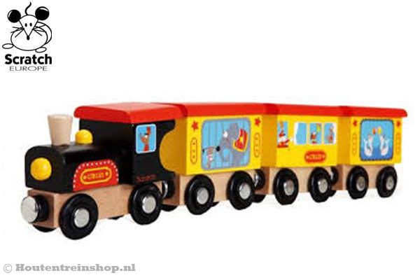 Houten circus trein van Scratch.
