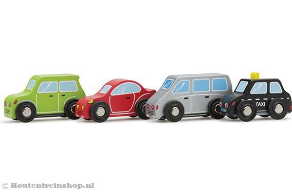 Leuke kleurrijke set om jouw houten speelgoedgarage mee uit te breiden.