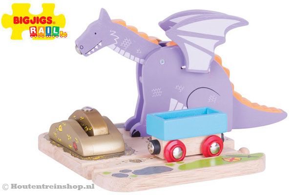 Deze gave paarse draak bewaakt een schat!